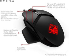 Load image into Gallery viewer, OMEN by HP Wired USB Gaming Reactor Mouse (Black/Red)