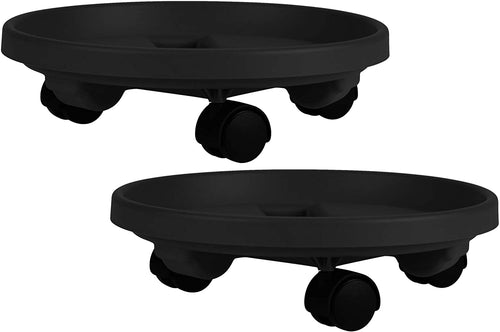 Bloem Caddy Round Plant Stand Caddy w/Wheels Saucer Tray 14 in. (2-Pack)
