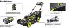 Load image into Gallery viewer, RYOBI 20 in. 40-Volt 6.0 Ah Lithium-Ion Battery Brushless Cordless Walk Behind Self-Propelled Lawn Mower with Charger Included