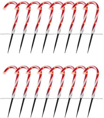 Home Accents Holiday 10 in. Candy Cane Pathway Lights (Set of 2)
