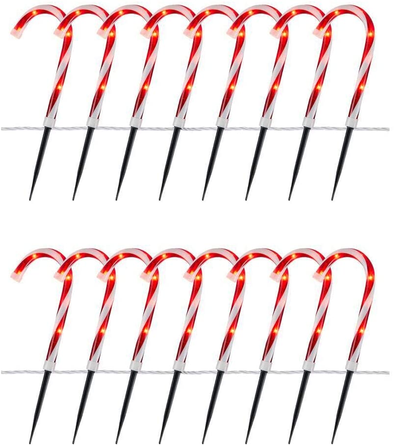 Home Accents Holiday 10 in. Candy Cane Pathway Lights (Set of 2)