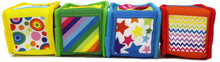 Load image into Gallery viewer, Earlyears Soft Baby Blocks with Pictures Textures, Patterns, and Sounds, Multi (E00300)