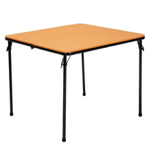Load image into Gallery viewer, COSCO 3 Piece Indoor Outdoor Center Fold Table and 2 Chairs Tailgate Set, Orange, Black Frame