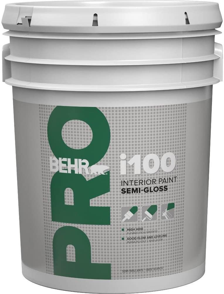 Behr Pr17005 Behr Pro I100 Semi-Gloss Interior Paint White 5 Gallon