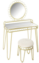 Load image into Gallery viewer, Better Homes and Gardens Mirabella Vanity &amp; Stool, Gold