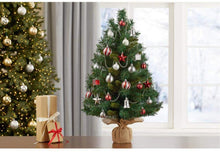 Load image into Gallery viewer, Home Accents Holiday 32 in. PVC Burlap Tree with Ornament Kit (34-Pieces)