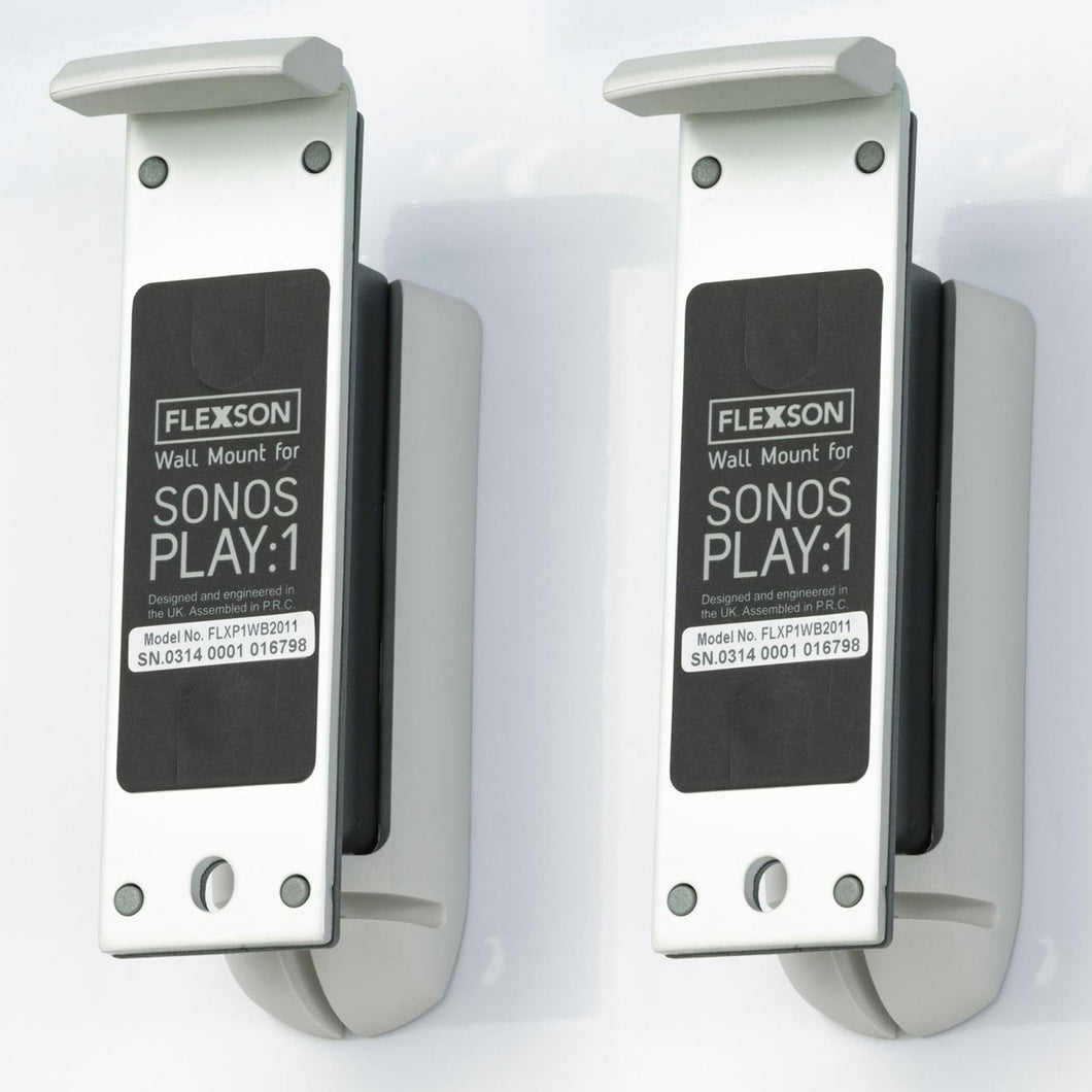 Flexson Wall Mount for Sonos Play:1 with Mounting Hardware - (Pair) White