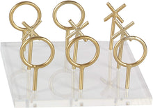 Load image into Gallery viewer, CosmoLiving by Cosmopolitan 56988 Glam Style Metallic Gold Tic Tac Toe Game Set on Clear Acrylic Board