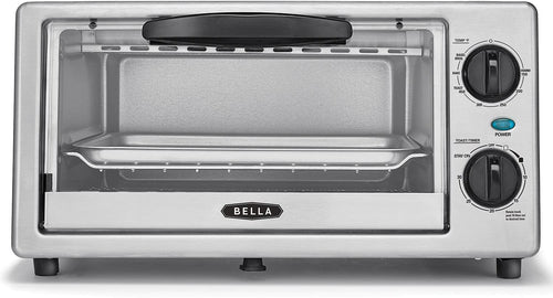 BELLA 4 Slice Countertop Toaster Oven, 1000 Watt Quartz Element