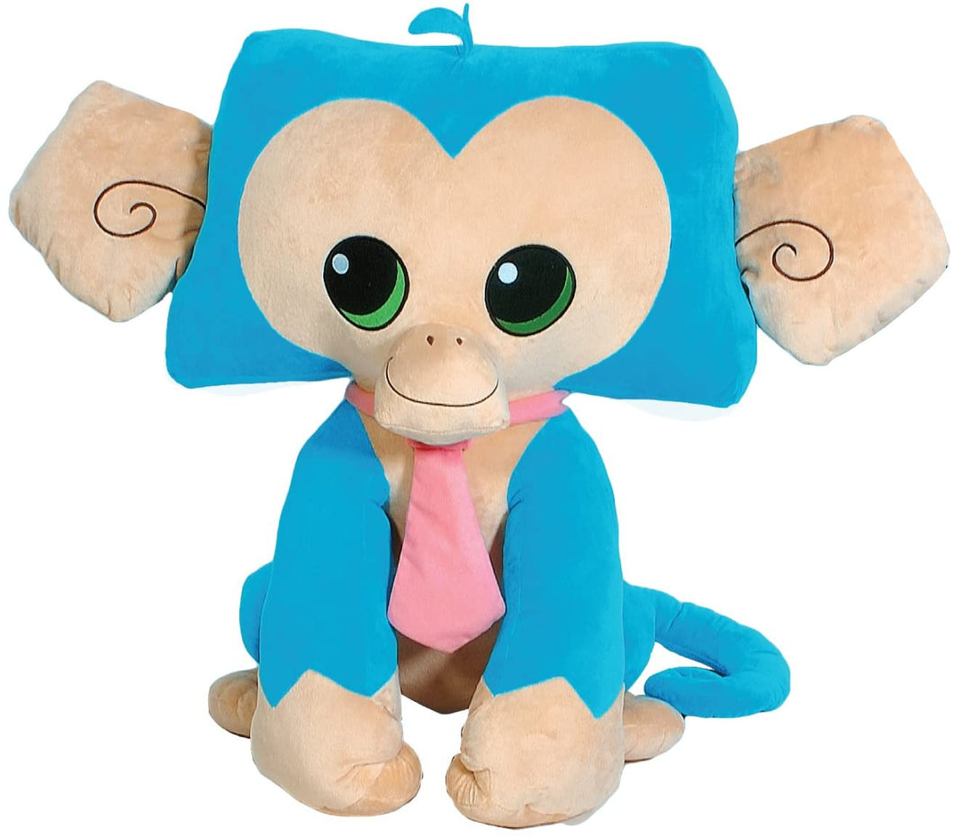 Animal Jam Soft Blue Monkey Plush With Pink Tie - Stuffed Animal Imaginative Play, Fuzzy, Hanging Loop, 14 Inches