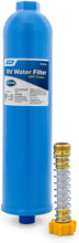Load image into Gallery viewer, Camco TastePURE RV Water Filter with Flexible Hose Protector - Greatly Reduces Bad Taste, Odors, Chlorine and Sediment in Drinking Water