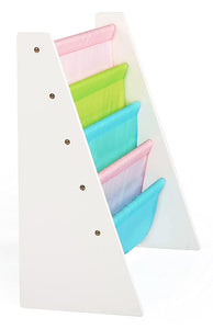 Tot Tutors Kids Book Rack Storage Bookshelf, White/Pastel (Pastel Collection)