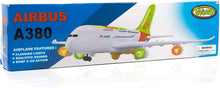 Load image into Gallery viewer, Toysery Airplane Toys for Kids with Bump and Go Action - Airbus A380 Toy Planes for Boys and Girls with Flashing Lights, Real Jet Sound, 3 AA Batteries Included