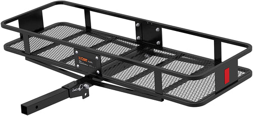 CURT 18151 60 x 20-Inch Basket Hitch Cargo Carrier, 500 lbs Capacity, Black Steel, 2-In Folding Shank