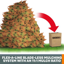 Load image into Gallery viewer, WORX WG430 13 Amp Foldable Bladeless Electric Leaf Mulcher, Red