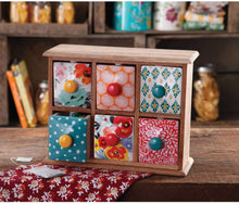 Load image into Gallery viewer, The Pioneer Woman Flea Market 6-Drawer Spice/Tea Box