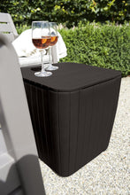 Load image into Gallery viewer, Keter Luzon Patio Side Coffee Table Outdoor Furniture Durable Resin Plastic Matte Wood Look, Brown