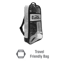 Load image into Gallery viewer, TUSA Sport Youth Mini-Kleio Mask, Snorkel, and Fins Travel Set, Clear Green, Medium