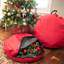 Load image into Gallery viewer, Santa's Bags [Wreath Storage Container - for Christmas Wreath up to 36 Inches in Diameter | Bag Hooks Directly to Your Wire Wreath Frames to Prevent Sagging and Deformed Wreaths
