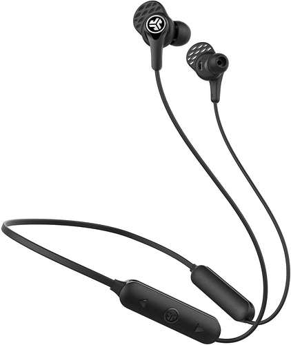 JLab Audio Epic Executive Wireless Active Noise Canceling Earbuds - White - Travel Friendly 50 Hour Battery Life Bluetooth 4.1 aptX Technology IP54 Sweatproof Extra Gel Tips and Cush Fins +Travel Case