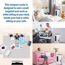 Load image into Gallery viewer, Honeywell CS071AE Quiet, Low Energy, Compact Portable Evaporative Cooler with Fan &amp; Humidifier, Carbon Dust Filter &amp; Remote Control, White