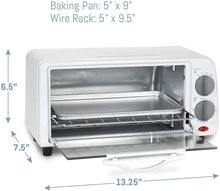 Load image into Gallery viewer, Elite Gourmet Personal 2 Slice Countertop 15 Minute Timer Toaster Oven, Broil, Toast, ETO-224