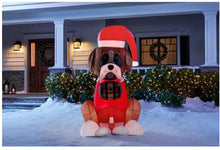 Load image into Gallery viewer, Gemmy 6Ft. Tall Christmas Inflatable Airblown St. Bernard Rescue Dog with Santa Hat Indoor/Outdoor Holiday Decoration