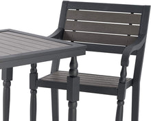 Load image into Gallery viewer, Numark Weather-Resistant Woodgrain Styled 3-Piece Metal Patio Furniture Bistro Table Set