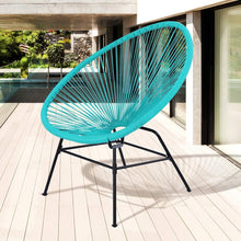 Load image into Gallery viewer, Patio Time Outdoor Furniture Metal Oval Weave Lounge Acapulco Sun Chairs (Set of 2, Turquoise)