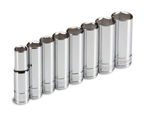 Load image into Gallery viewer, TEKTON 3/8-Inch Drive Deep Socket Set, Metric, Cr-V, 10 mm - 19 mm, 8-Sockets | 1240