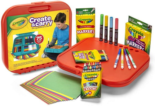 Crayola Create 'N Carry Art Set, 75 Pieces, Art Gift for Kids, Ages 5 & Up