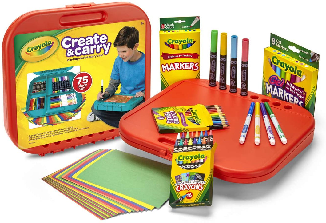 Crayola Create 'N Carry Art Set, 75 Pieces, Art Gift for Kids, Ages 5 & Up