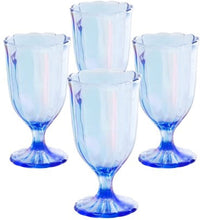 Load image into Gallery viewer, Luster Blue 12.5oz Pearlized Goblet, Set of 4