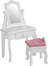 Load image into Gallery viewer, Olivia's Little World - Princess Vanity Doll Table and Chair Set with Rotatable Mirror ,Wooden 18 inch Doll Furniture, White