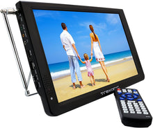 Load image into Gallery viewer, Trexonic Ultra Lightweight Rechargeable 12" LED TV With HDMI, SD, MMC, USB, VGA, Headphone Jack, AV Inputs and Output And Built-in Digital Tuner