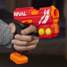 Load image into Gallery viewer, NERF Rival Knockout XX-100 Blaster -- Round Storage, 90 FPS Velocity, Breech Load -- Includes 2 Official Rival Rounds -- Team Red