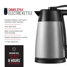 Load image into Gallery viewer, Chefman Cordless Electric Kettle, Stainless Steel Premium Grade Carafe Style w/ Digital Temp Display, Heat Retaining Vacuum Seal, Auto Shut Off &amp; Boil Dry Protection, 7+ Cup 1.7L/1.8qt. - RJ11-17-DV
