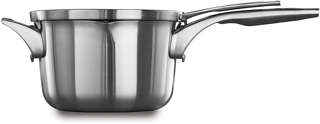 Calphalon Premier Space Saving Stainless Steel 4.5qt Sauce Pan with Double Boiler