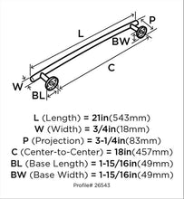 Load image into Gallery viewer, Amerock Arrondi Collection 18-Inch Towel Bar