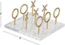 Load image into Gallery viewer, CosmoLiving by Cosmopolitan 56988 Glam Style Metallic Gold Tic Tac Toe Game Set on Clear Acrylic Board