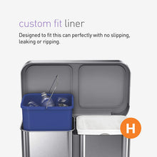 Load image into Gallery viewer, simplehuman 30 Liter Rectangular Hands-Free Kitchen Step Trash Can with Soft-Close Lid, Brushed Stainless Steel
