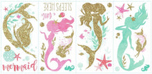Load image into Gallery viewer, RoomMates Mermaid Peel and Stick Wall Decals with Glitter - RMK3562SCS, Multicolor