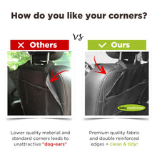 Load image into Gallery viewer, Premium Kick Mats by Baby Mushroom (2 Pack) - Superior Quality Waterproof Car Seat Back Protectors w/Storage and Reinforced Corners. Bonus Kids on Board Decal! Protects Upholstery, Fabric &amp; Leather.