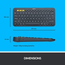 Load image into Gallery viewer, Logitech K380 Multi-Device Bluetooth Keyboard, Dark Grey (920-007558)