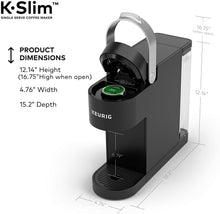Load image into Gallery viewer, Keurig K-Slim Coffee Maker, Single Serve K-Cup Pod Coffee Brewer, 8 to 12 oz. Brew Sizes, Black