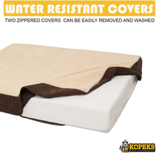Load image into Gallery viewer, KOPEKS Rectangular Orthopedic Memory Foam Dog Bed - Includes Waterproof Inner Protector &amp; Removable Cover
