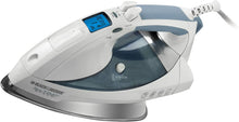 Load image into Gallery viewer, Black &amp; Decker D6000 All-Temp Steam Iron with Stainless-Steel Soleplate, White/Grey
