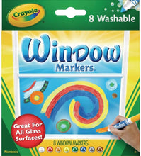 Load image into Gallery viewer, Crayola 58-8165 Washable Window Markers 8 Count