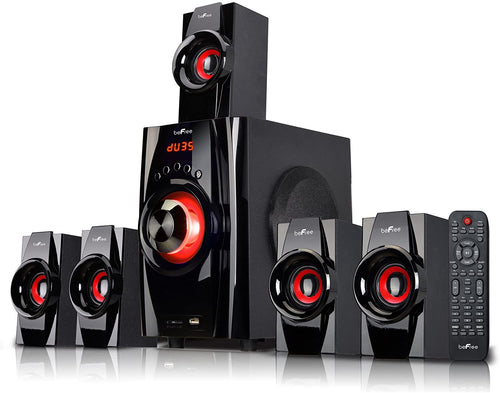 BEFREE SOUND BFS-410 Bluetooth Home Stereo System with USB and SD Slots – Red