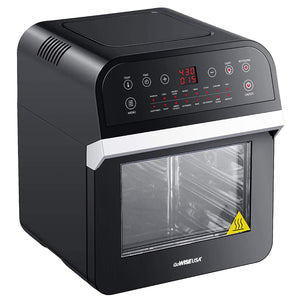 GoWISE USA 12.7-Quart Electric Air Fryer Oven w/Rotisserie and Dehydrator + Accessory Set and 50 Recipes (Black (Deluxe))